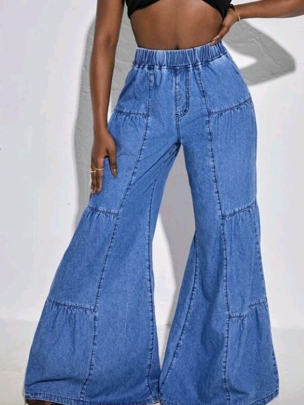Wide Leg High-Waist Blue Women's Jeans